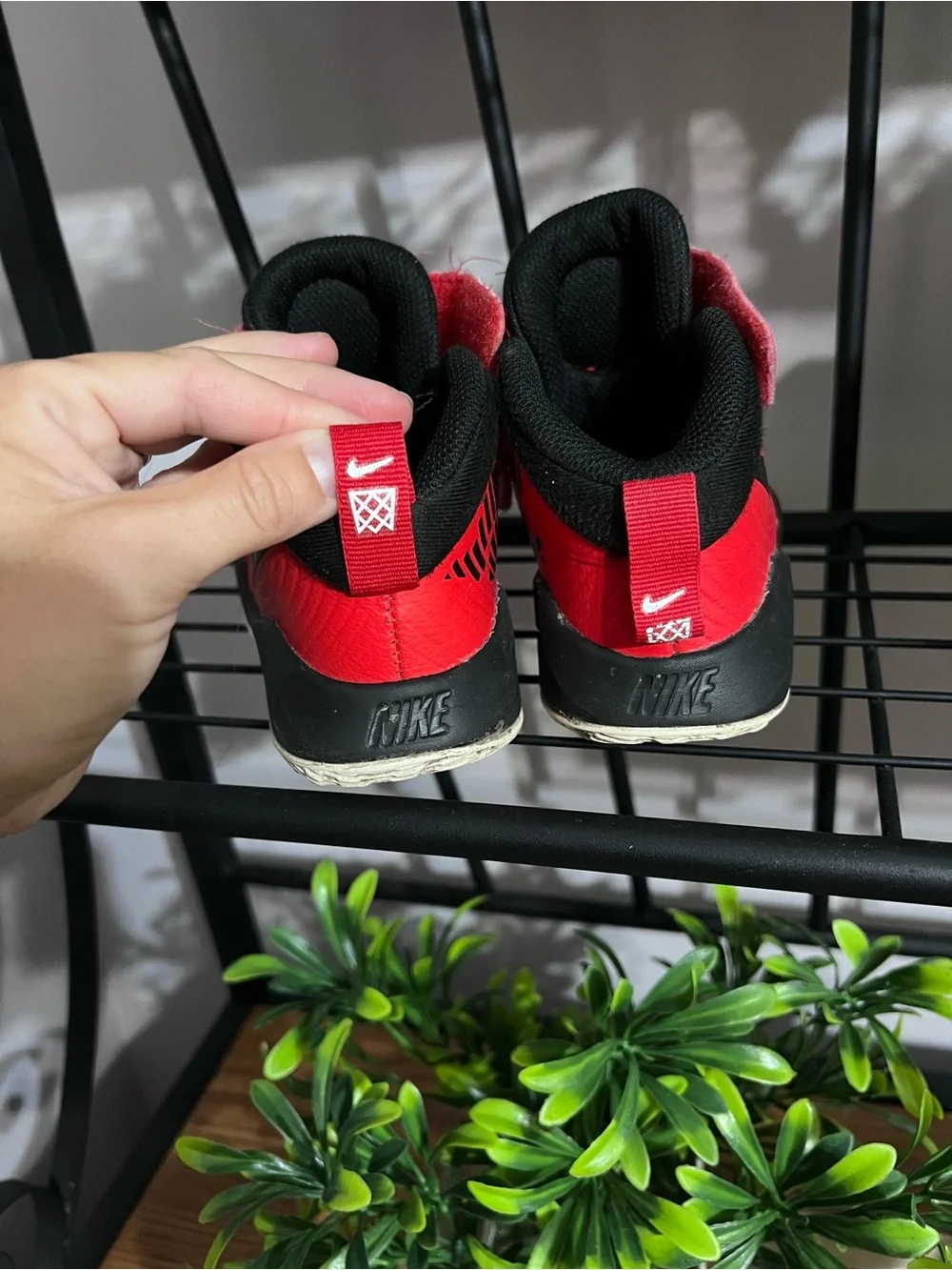 Nike Kids' Red and Black High-Top Sneakers